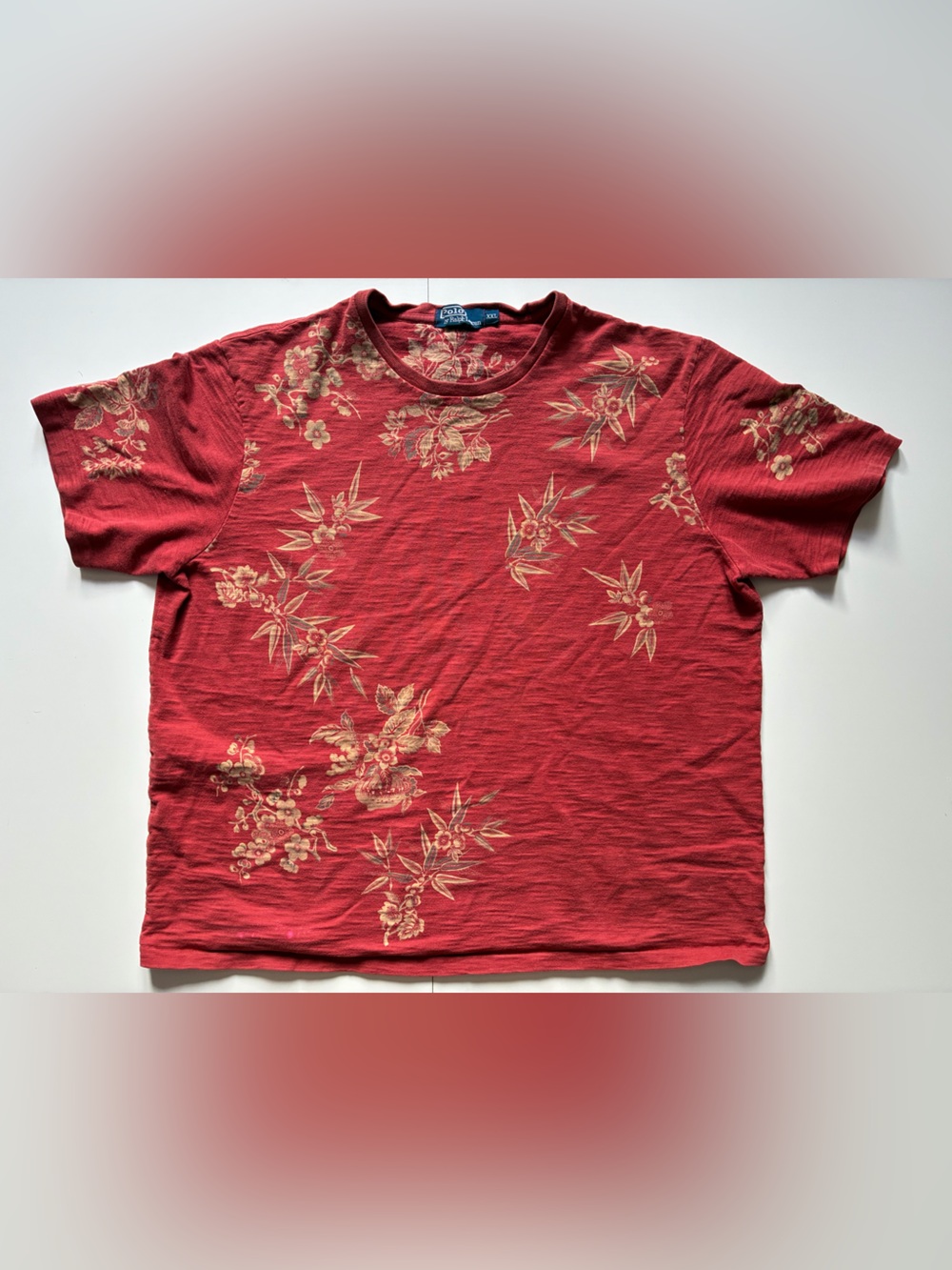 Polo Ralph Lauren 100% Cotton Rust Floral Colored T-Shirt - Size XXL
